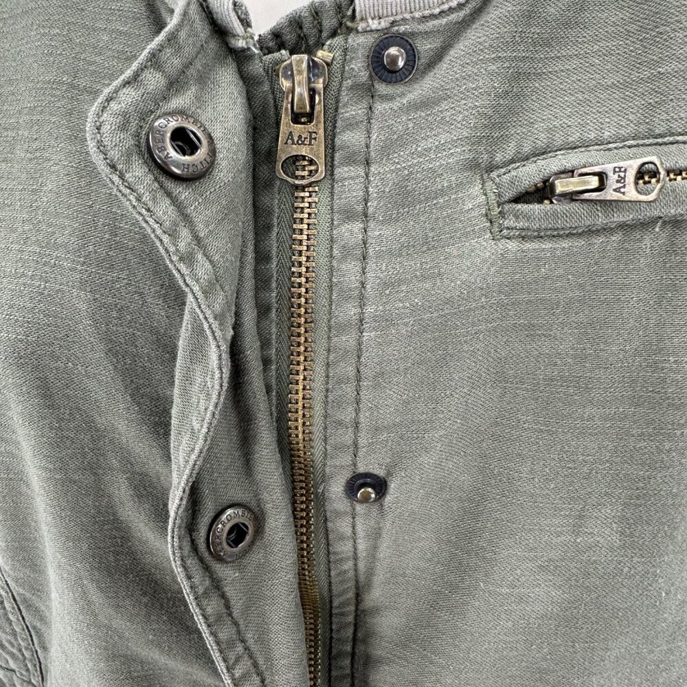 Abercrombie & Fitch Womens Olive Green Military Style Jacket M Cotton/Polyester - Picture 5 of 8